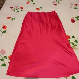 Old Navy Hot Pink Satin A-Line Skirt